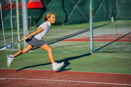 Children at school during a dribble of tennis