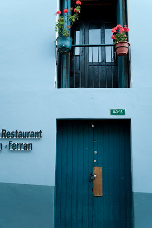 Front of house on the street La Rondaのeditorial素材