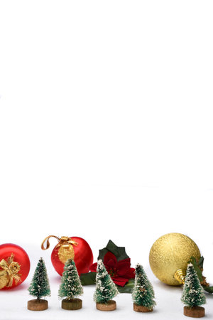 Christmas holidays composition on white texture background with copy space for your textの写真素材