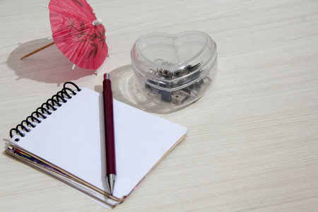 notebook on the table with notepad