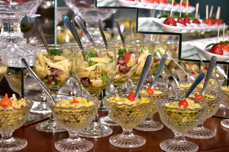 finger food small jars with food, individual
