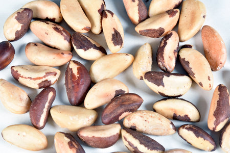 delicious and nutritious Brazilian chestnut, peeled Brazil nut isolated on white background