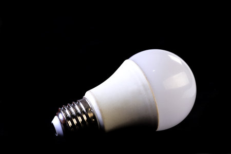 Fluorescent led lamp isolated on black background cutout