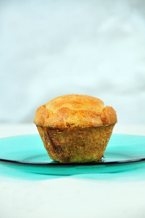 delicious chicken pie, typical of Brazilian cuisine, baked and stuffed with chicken, potato, cheese, olive and creamの写真素材