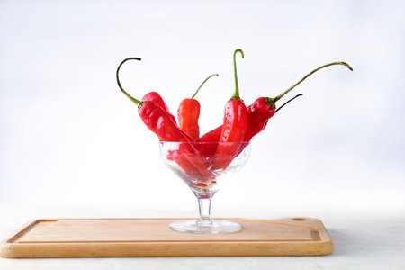 red pepper pickles spicy natural food, natural vegetable condiment and spicy food seasoning on white...