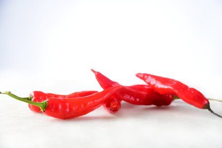 red pepper pickles spicy natural food, natural vegetable condiment and spicy food seasoning on white...