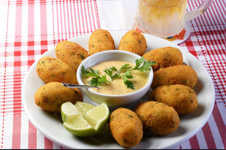 fried dumpling, cod dumpling, fish meat, local focus salted cod fritters, bacalao bunuelos