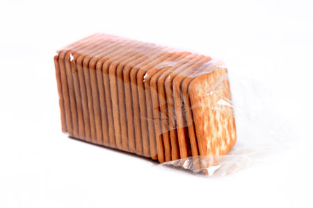 salt water cracker salty cracker unhealthy food isolated on white background with space for text