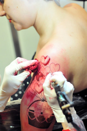 Goiania tattoo convention suspension equipment and inks for tattoos skin painting machine piercingのeditorial素材