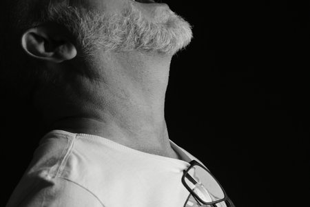 body expression body movements man in black and white photo fine art silhouette expressionの写真素材