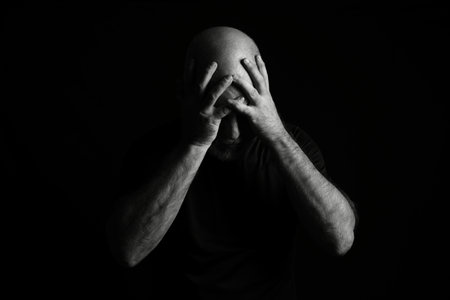 body expression body movements man in black and white photo fine art silhouette expressionの写真素材