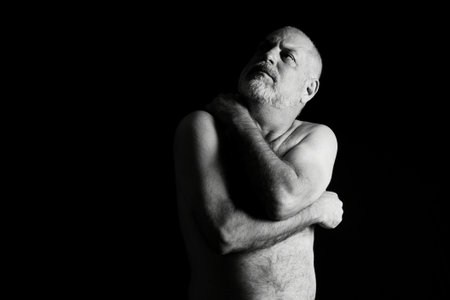 body expression body movements man in black and white photo fine art silhouette expressionの写真素材