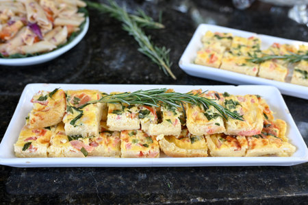 egg pie with meat, savory cake healthy food carb