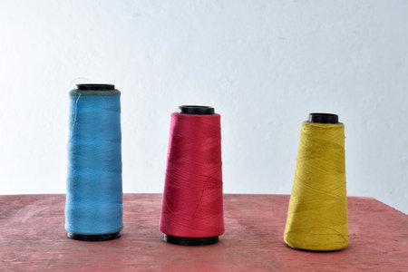 sewing line fashion silk fabric, sew tailor style image