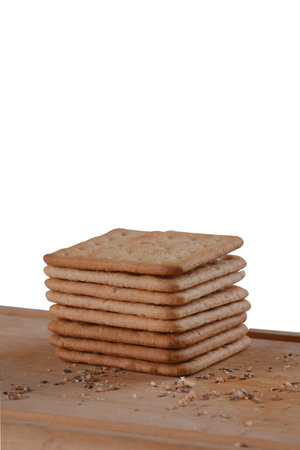 crunchy saltine cracker snack wheat flour biscuit food tasteの写真素材