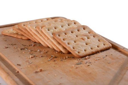 crunchy saltine cracker snack wheat flour biscuit food tasteの写真素材
