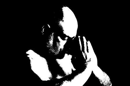 man body expression body movements man in black and white photo fine art silhouette expression vectorの写真素材