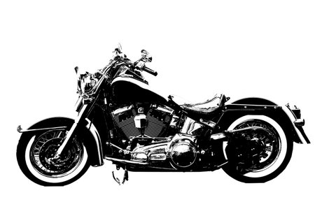 vector antique motorcycle vintage chopper custom vector image on transparent white background mocupの写真素材