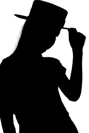 woman dancing body expression contemporary ballet dance silhouette illustration vector mocup imageの写真素材