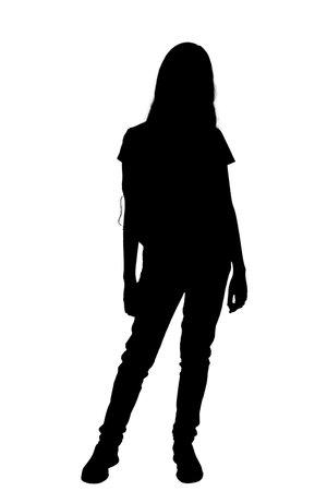 woman dancing body expression contemporary ballet dance silhouette illustration vector mocup imageの写真素材