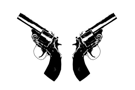 firearm silhouette pistol vector weapon image isolated on white transparent background.の写真素材