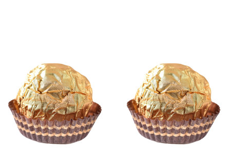 chocolate with chestnut sweet bonbon with chocolate coating isolated tasteの写真素材