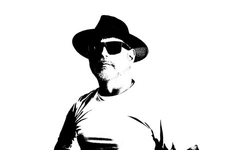 body expression body movements man in black and white photo fine art silhouette expression image.の写真素材