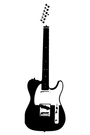 silhouette guitar stringed musical instrument orchestra jazz play music vector image blackの写真素材