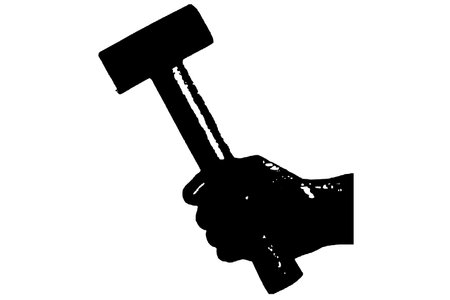 vector hammer mechanic carpenter tool vector image on transparent black and white background mocup.の写真素材