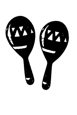 silhouette drums percussion musical instrument orchestra jazz rock play music vector image black music maracaの写真素材