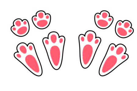 Happy Easter with carrots. Cartoon Vector Characters Setの写真素材