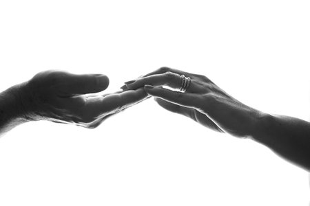 hands touching affection delicacy of couple