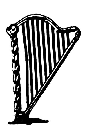 piano harp silhouette wind musical instrument jazz orchestra play music black accordion vector imageの写真素材