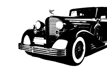 vintage antique car silhouette sports car classic collector vehicle. vector image
