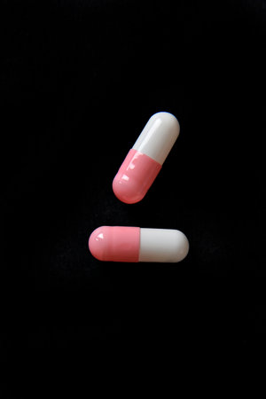 Medicinal gel capsules, tablets, pharmaceutical sector.の写真素材