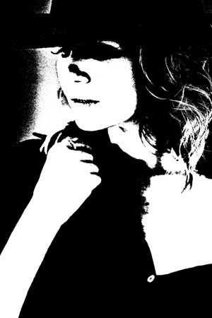 silhouette beautiful fashionable girl long hair makeup nails woman posing with country style image...