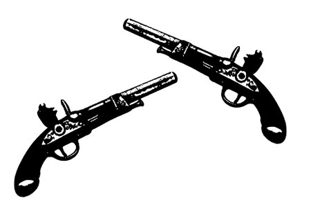 firearm silhouette weapon image isolated on white transparent backgroundの写真素材