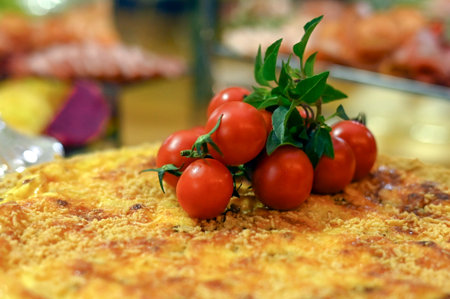 dining table with assorted foods, party foodsの写真素材