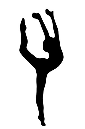 silhouette woman in yoga body exercise vector image isolated on transparent white background.の写真素材