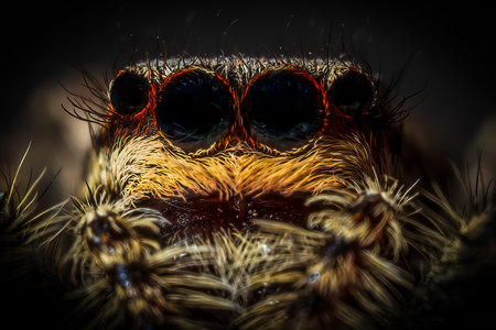Jumping spider (salticidae) close upの写真素材