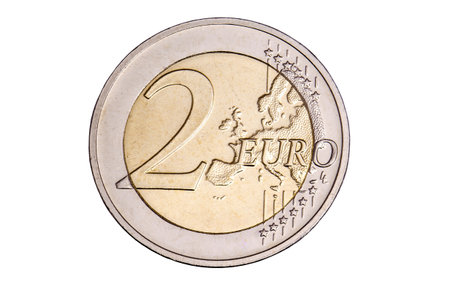 two euro coin free cuttedの写真素材
