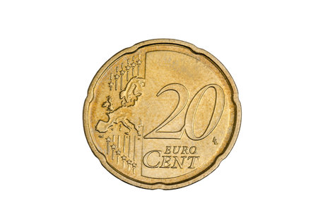 twenty cent coin free cuttedの写真素材