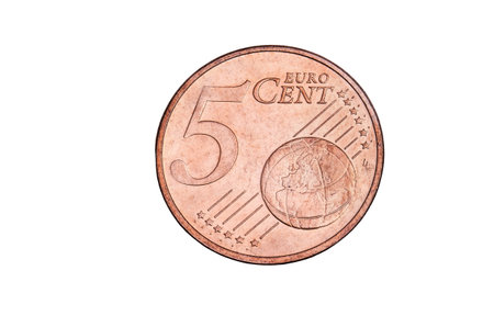 five cent coin free cuttedの写真素材