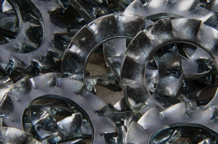 lock washer isolated and perfectly as backroundの写真素材