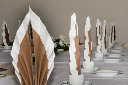 well-laid table including dishesの写真素材