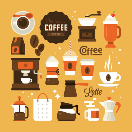 Coffee icons for web and graphic designのイラスト素材