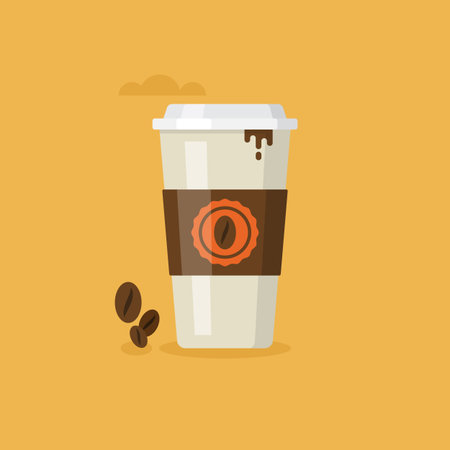 Paper coffee cup icon for web and graphic design. Coffee to go conceptのイラスト素材