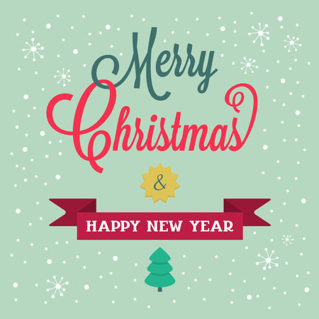 Merry Christmas and Happy New Year poster designのイラスト素材