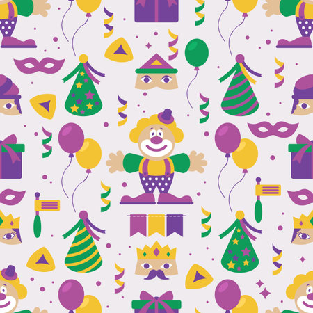 Seamless pattern for Jewish holiday Purimのイラスト素材