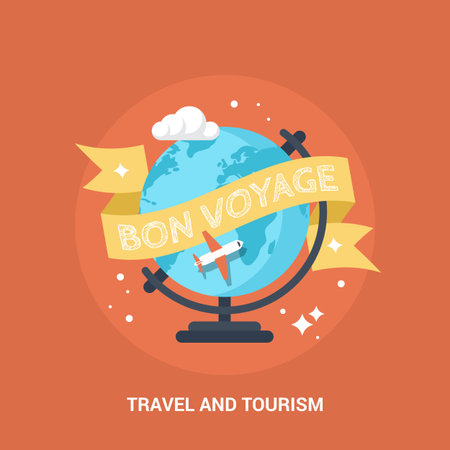 Travel and tourism flat modern icon and  designのイラスト素材